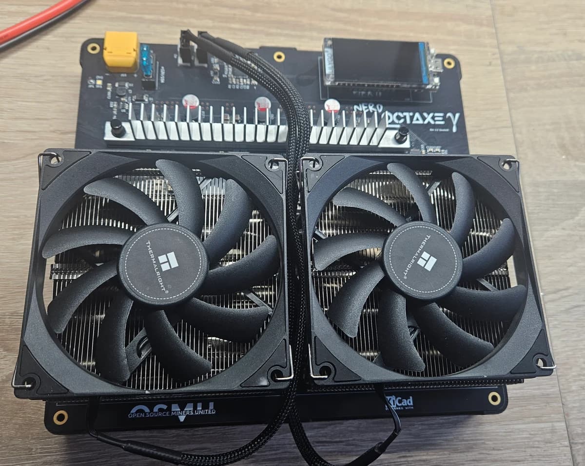 NerdOCTAXE Gamma with two air-cooling fans from the original Patsch91 project